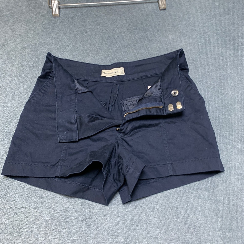 Abercrombie & Fitch Chino Shorts Women 25 Blue Slash Pockets Streetwear Outdoor